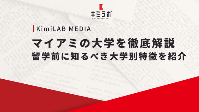 マイアミの大学を徹底解説｜留学前に知るべき大学別特徴を紹介